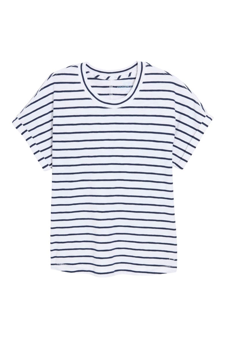 Relaxed Fit Cotton T-Shirt, Alternate, color, B.STRIPE- WHITE/ NAVY