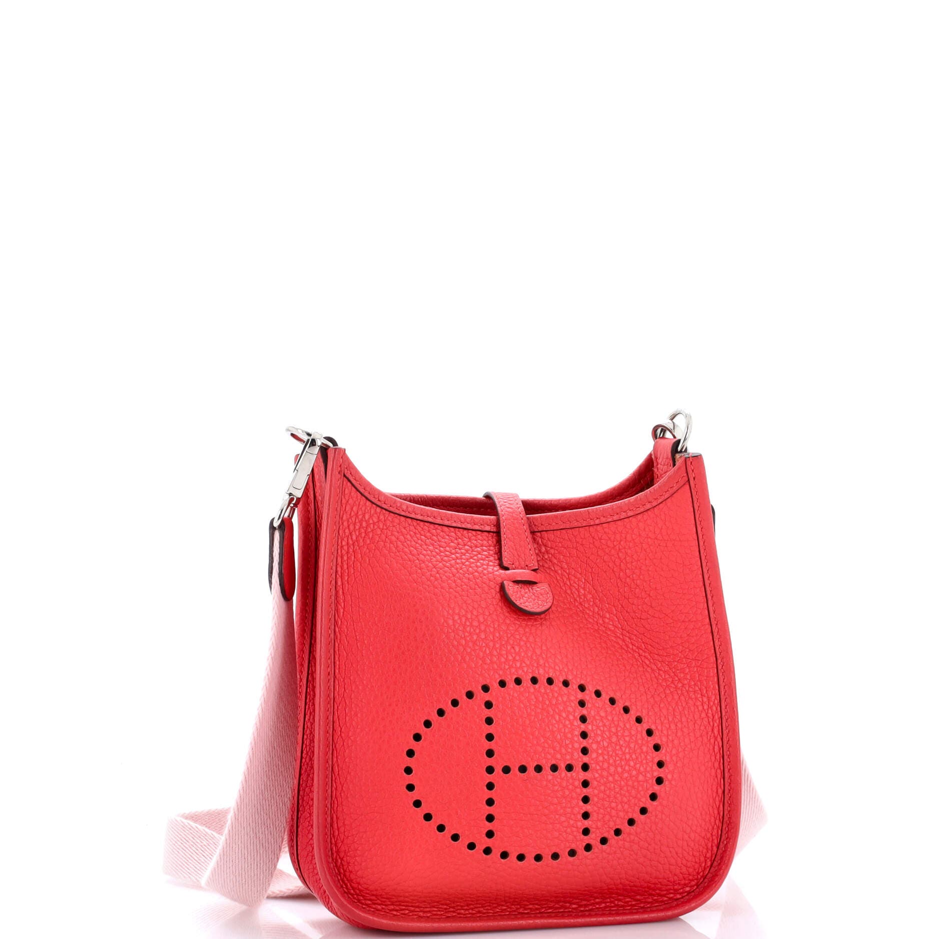 Pre-Owned Hermes Evelyne Bag Gen III Clemence TPM, Alternate, color, Rouge Pivoine