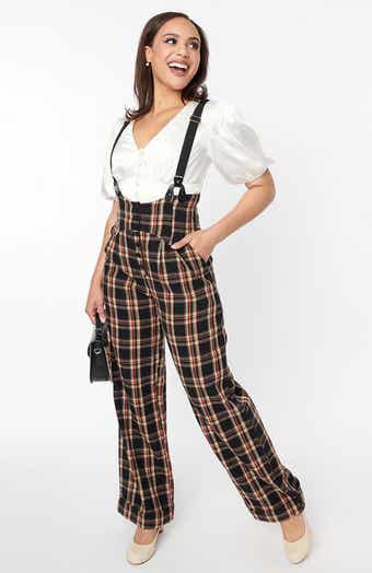 Unique Vintage Plus Size Thelma High Waist Suspender Pants Unique Vintage Plus Size Thelma High Waist Suspender Pants