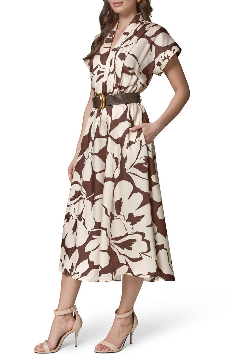 Donna Karan New York Belted Midi Dress, Alternate, color, Canyon