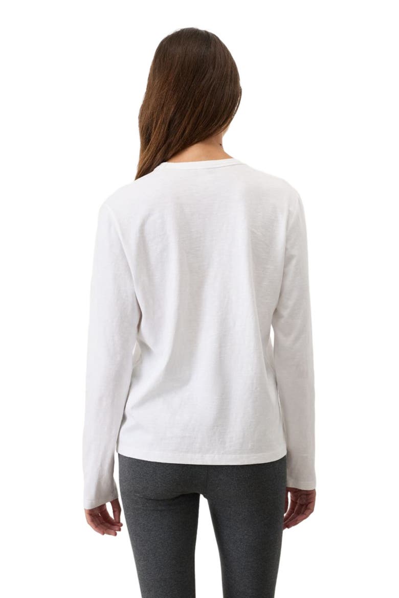 Organic Cotton Soft-Slub Essential Crewneck Long Sleeve Tee, Alternate, color, White