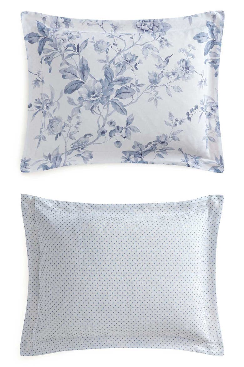 Songbird Cotton Sateen Comforter Set, Alternate, color, WHITE/ BLUE
