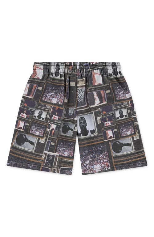 Jordan Big Kids' Brooklyn Printed Fleece Shorts In Gray