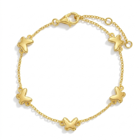 Butterfly Station Girls Plated Bracelet