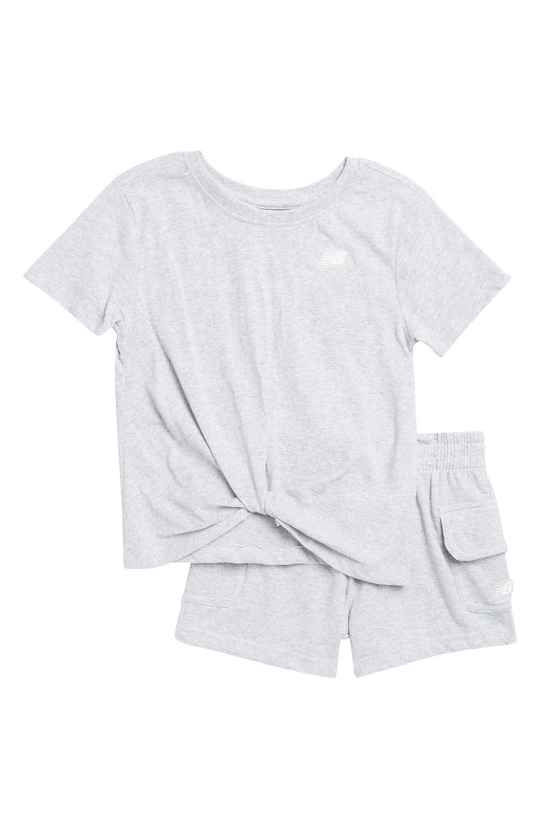 New Balance Kids' Twist Hem Top & Shorts Set, Main, color,