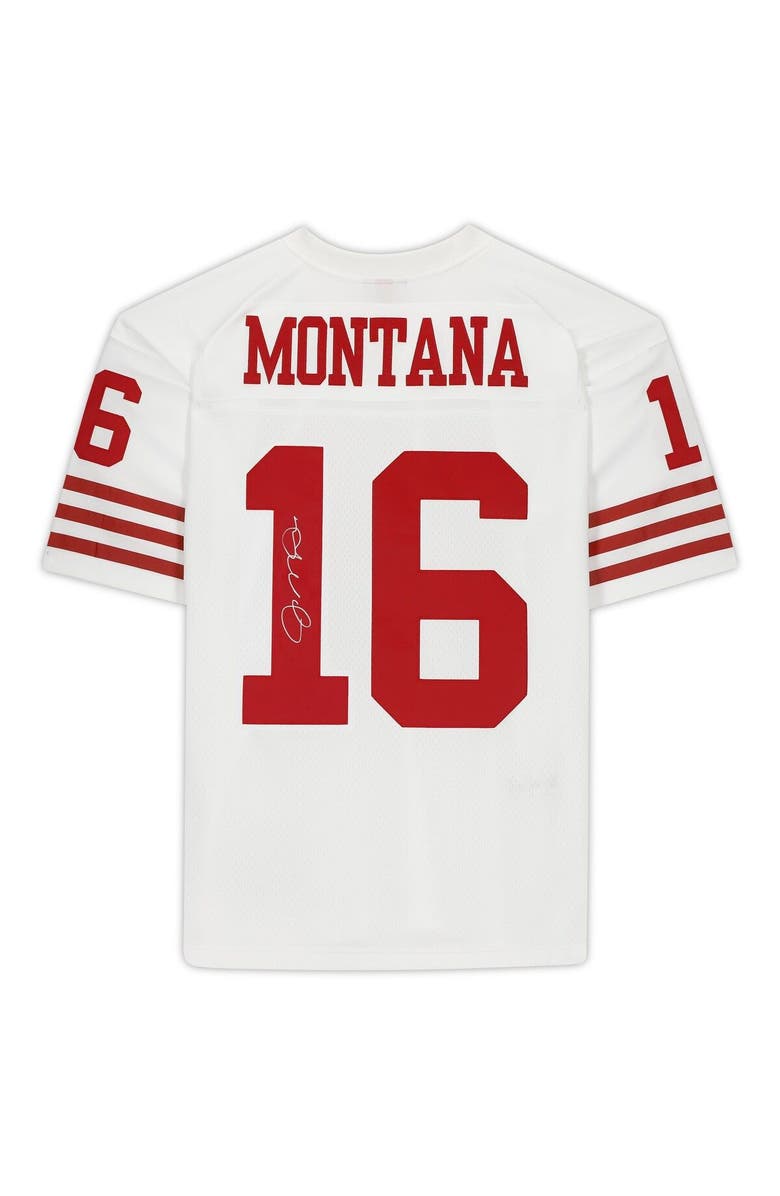 FANATICS AUTHENTIC Joe Montana San Francisco 49ers Autographed Mitchell & Ness White Replica Jersey, Alternate, color, 