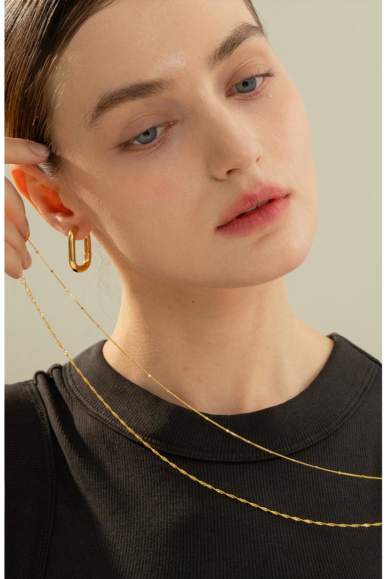 Sterling Silver 18k Gold Plated Ashley Necklace Dainty Everyday Jewelry, Alternate, color, Gold