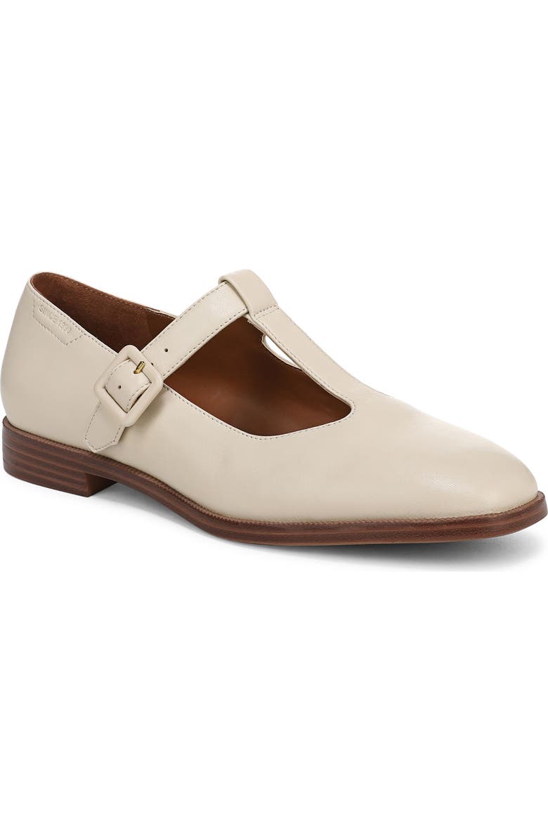 Franco Sarto Kenley T-Strap Flat, Main, color, Ivory White