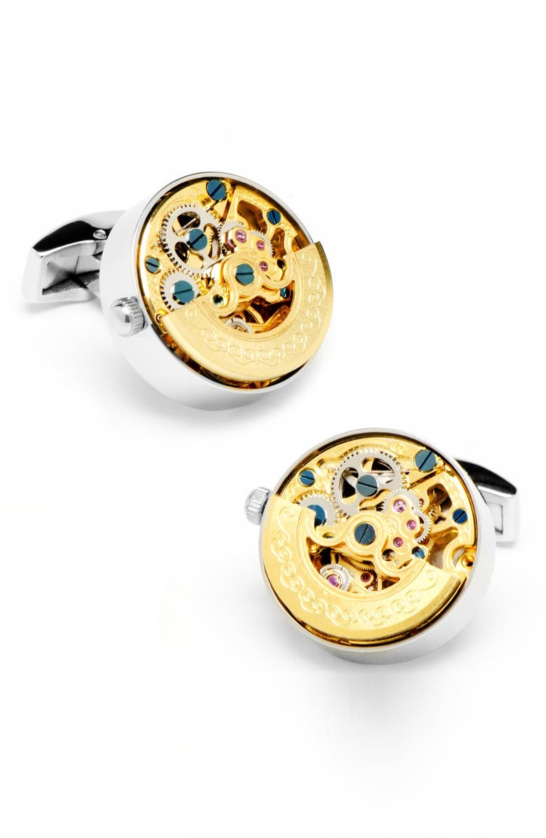 Cufflinks, Inc. Ox and Bull Trading Co. Watch Movement Cuff Links, Main, color,
