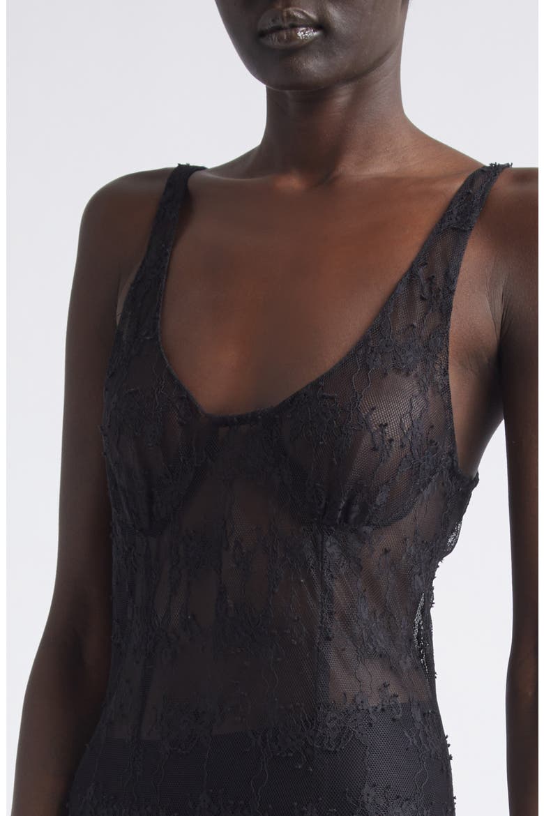Pamela Sheer Lace Slipdress, Alternate, color, BLACK