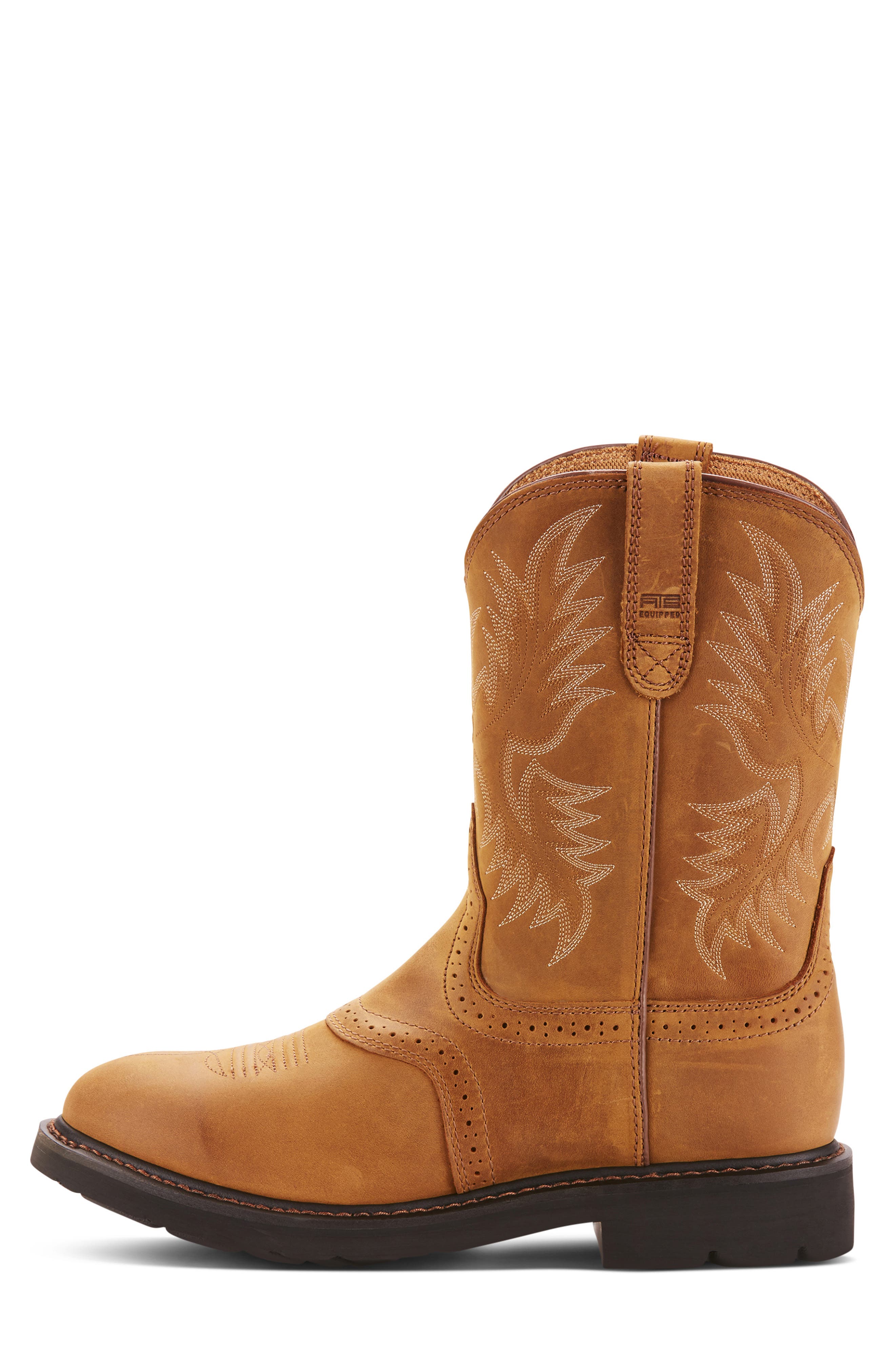 Sierra Leather Western Boot, Alternate, color, BROWN