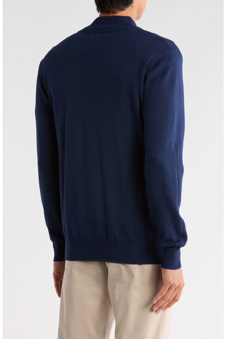 Slim Fit Quarter Zip Sweater, Alternate, color, NAVY