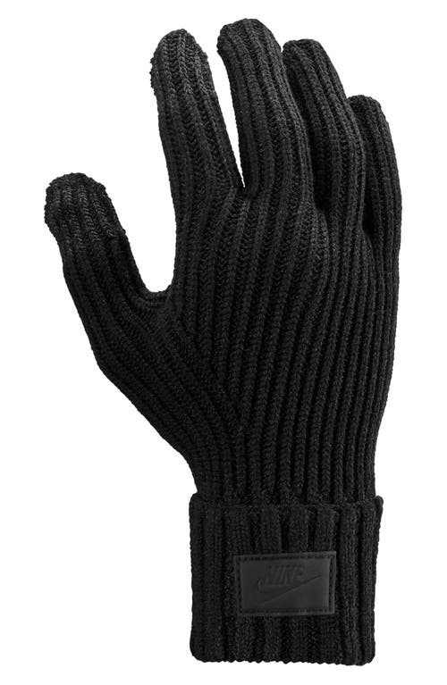 Nike City Rib Knit Gloves In Black