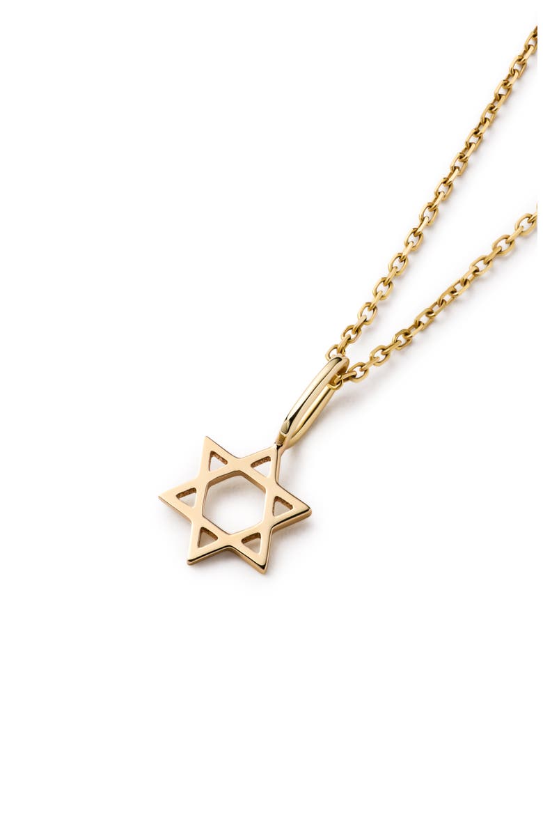 Solid Yellow Gold - Star of David Necklace, Alternate, color, Gold