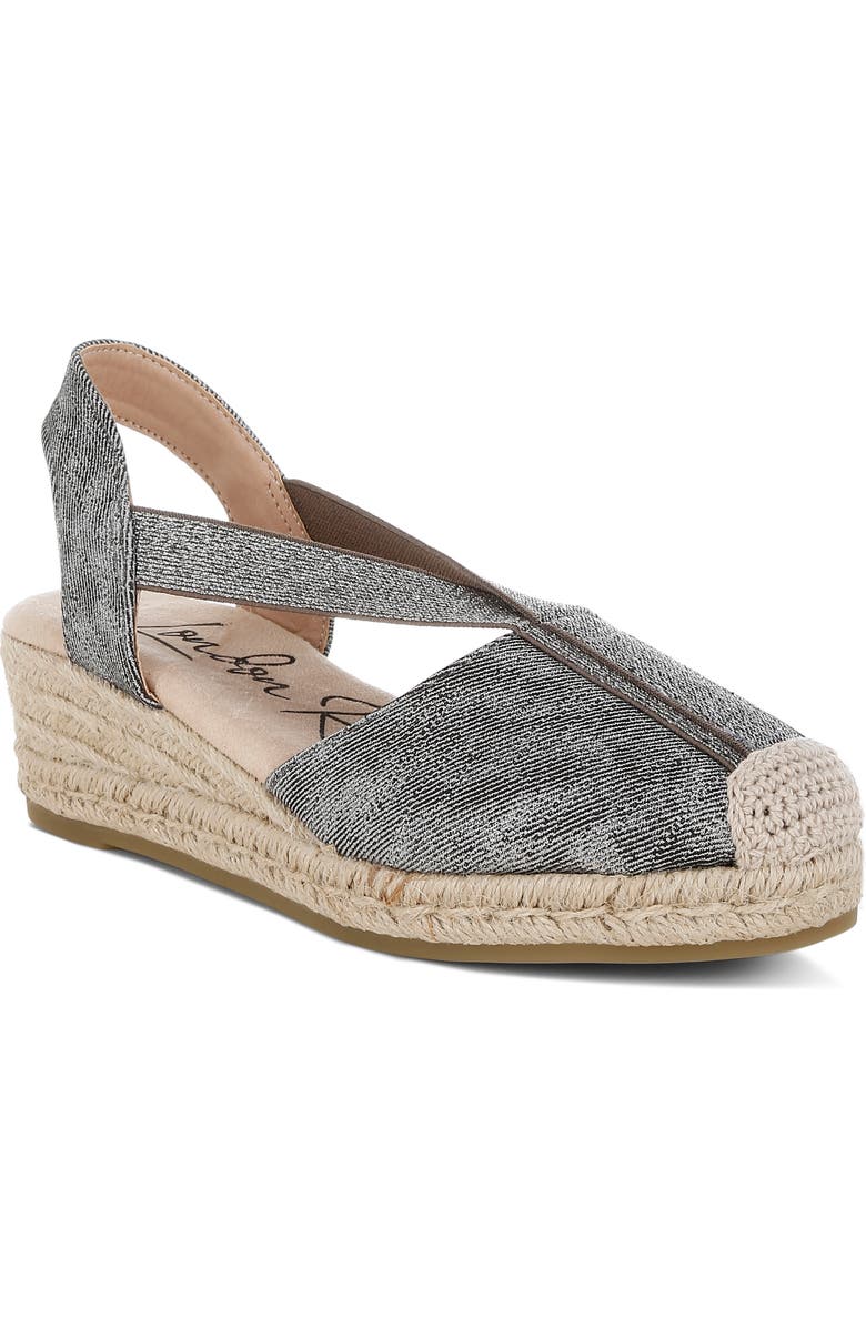 LONDON RAG Port Side Metallic Espadrille Platform Wedge Pump, Main, color,