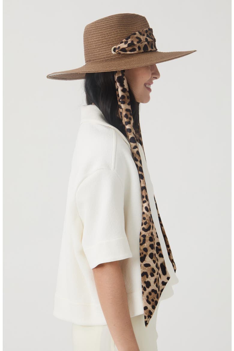 Cassidy Packable Straw Fedora, Alternate, color, CHOCOLATE