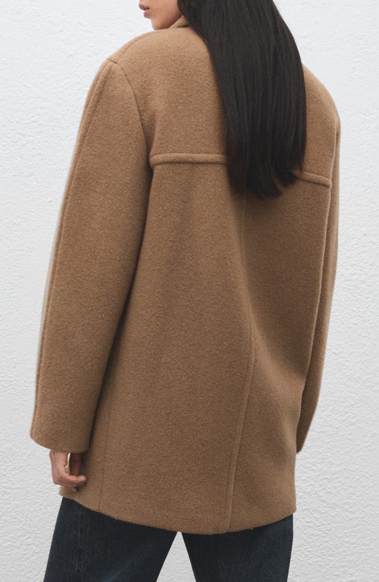 MANGO Manteco Double Breasted Wool Blend Coat, Alternate, color, Medium Brown