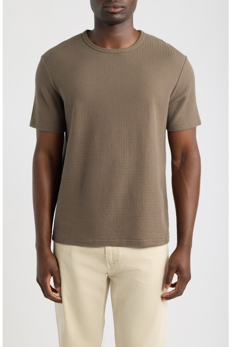 Textured Cotton Jacquard T-Shirt, Main, color, SOFT TAUPE