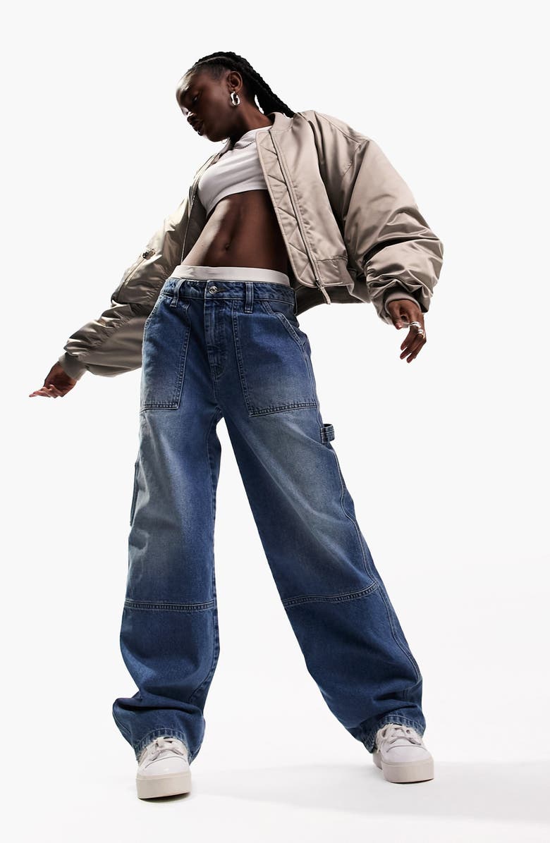 ASOS DESIGN Wide Leg Cargo Jeans, Main, color, 