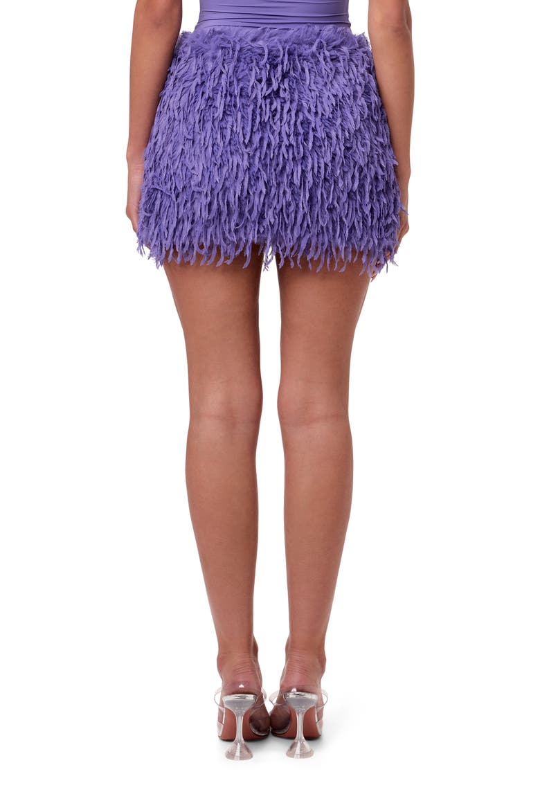 Faux Feather Miniskirt, Alternate, color, LAVENDER