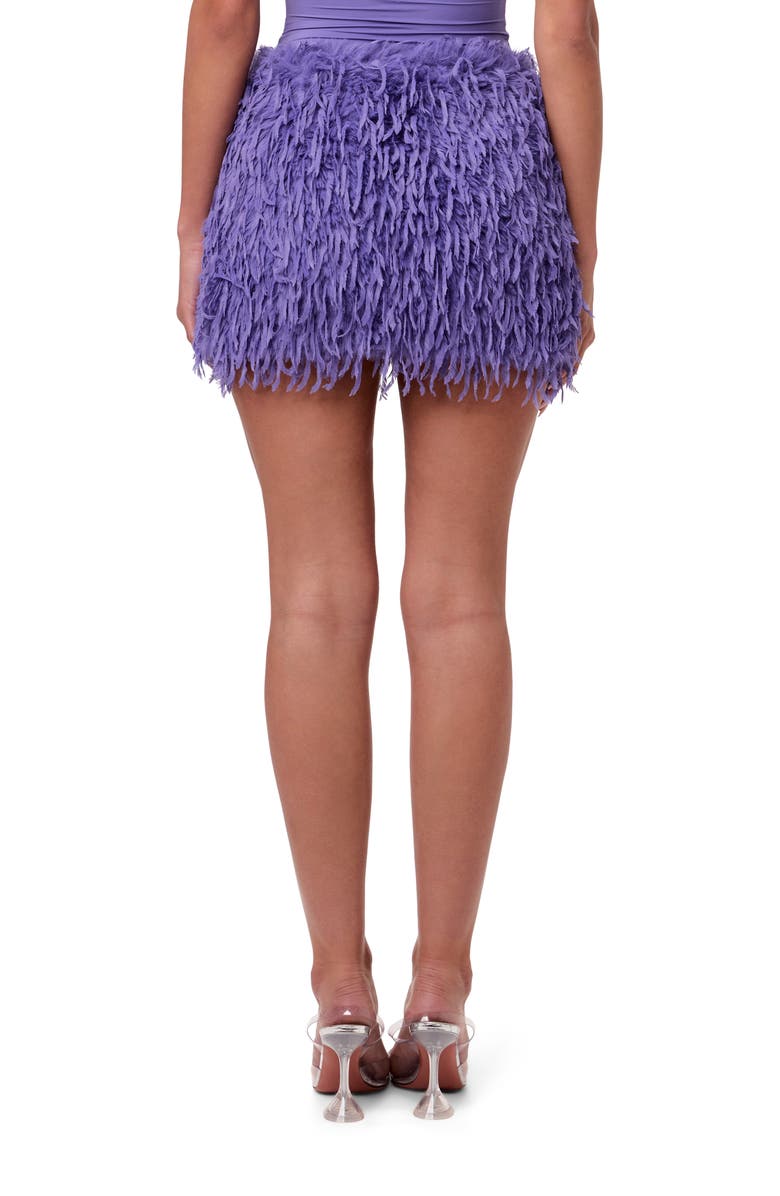 Naked Wardrobe Faux Feather Miniskirt, Alternate, color, Lavender