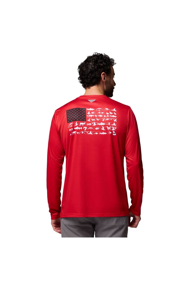 Men's Columbia  Red Georgia Bulldogs PHG Terminal Shot Long Sleeve T-Shirt, Alternate, color, Red