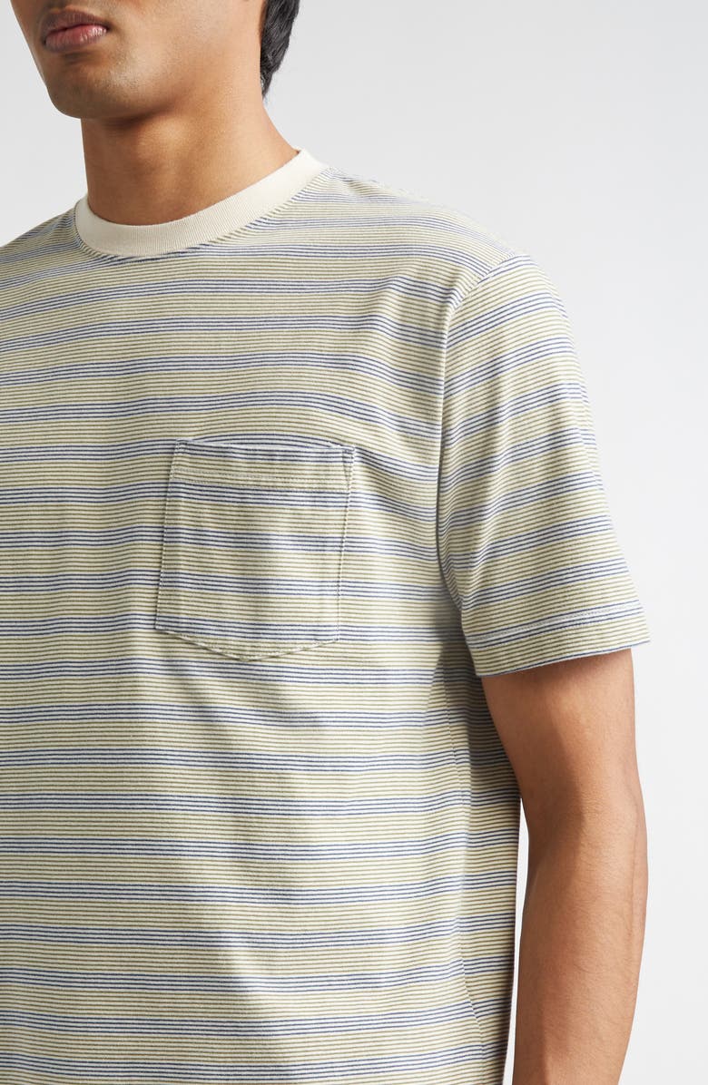 BEAMS Pinstripe Pocket T-Shirt, Alternate, color, Off White