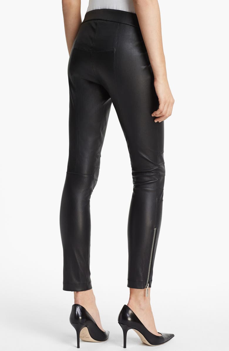 Elizabeth and James 'Addison' Lambskin Leather Moto Pants, Alternate, color, 
