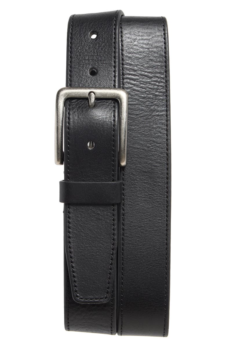 NORDSTROM RACK Ethan Leather Belt, Main, color, Black
