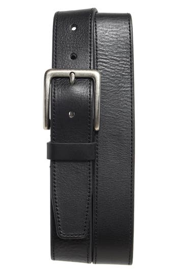 Nordstrom Rack Ethan Leather Belt In Black