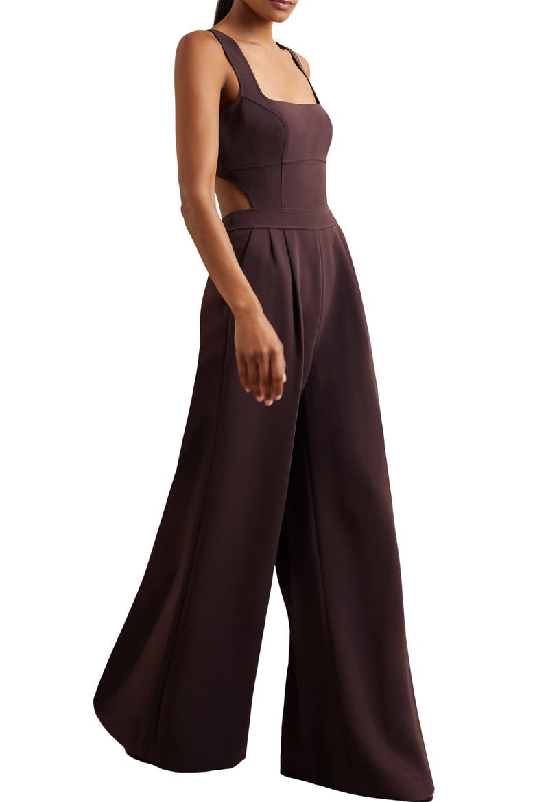 Dion Pleated Sleeveless Wide Leg Jumpsuit, Alternate, color, BURGUNDY