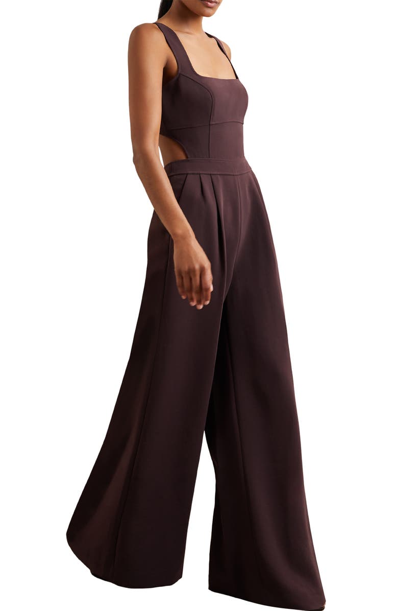 Reiss Dion Pleated Sleeveless Wide Leg Jumpsuit, Alternate, color, Burgundy