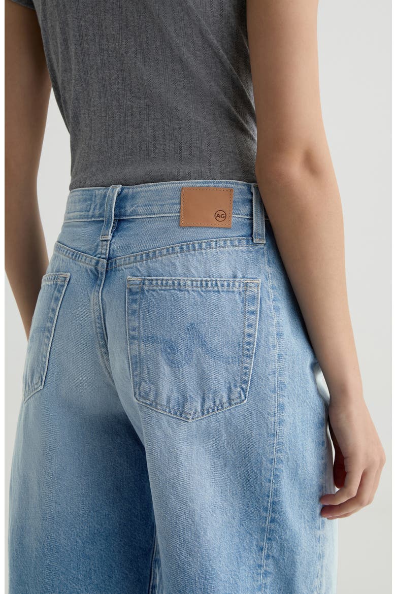 Hattie High Waist Barrel Denim Bermuda Shorts, Alternate, color, MONDRIAN