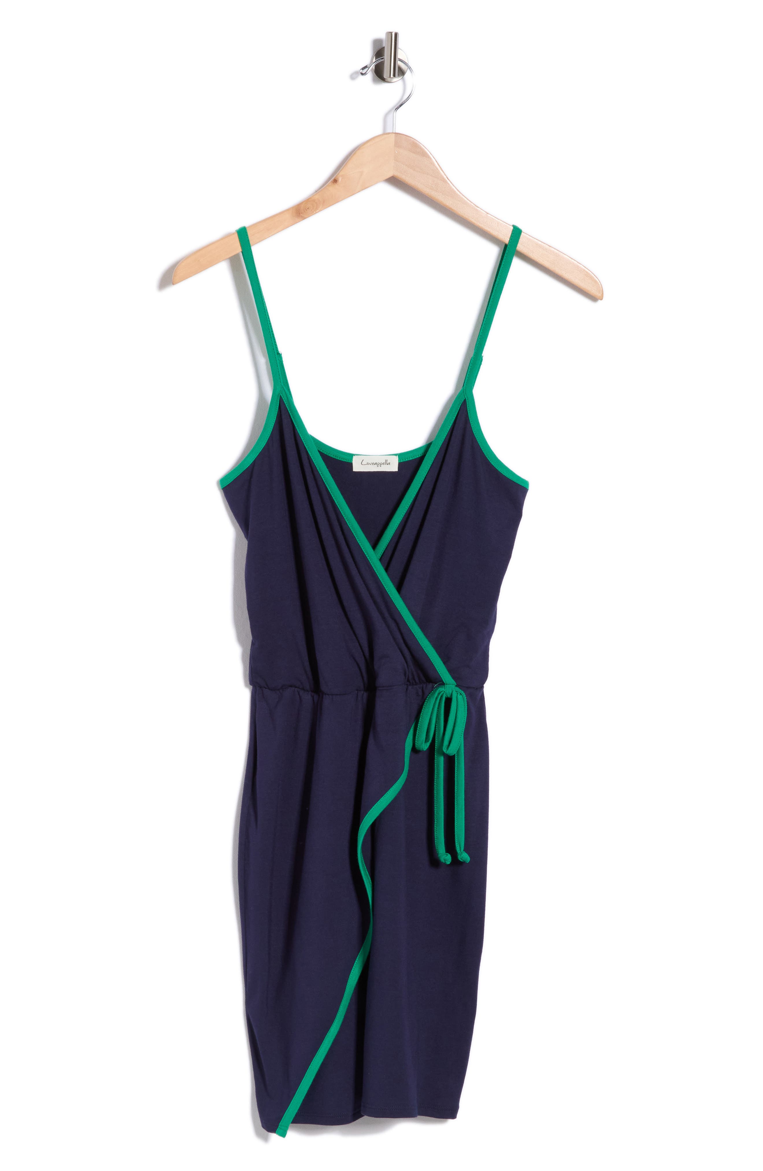 Loveappella Faux Wrap Sleeveless Dress