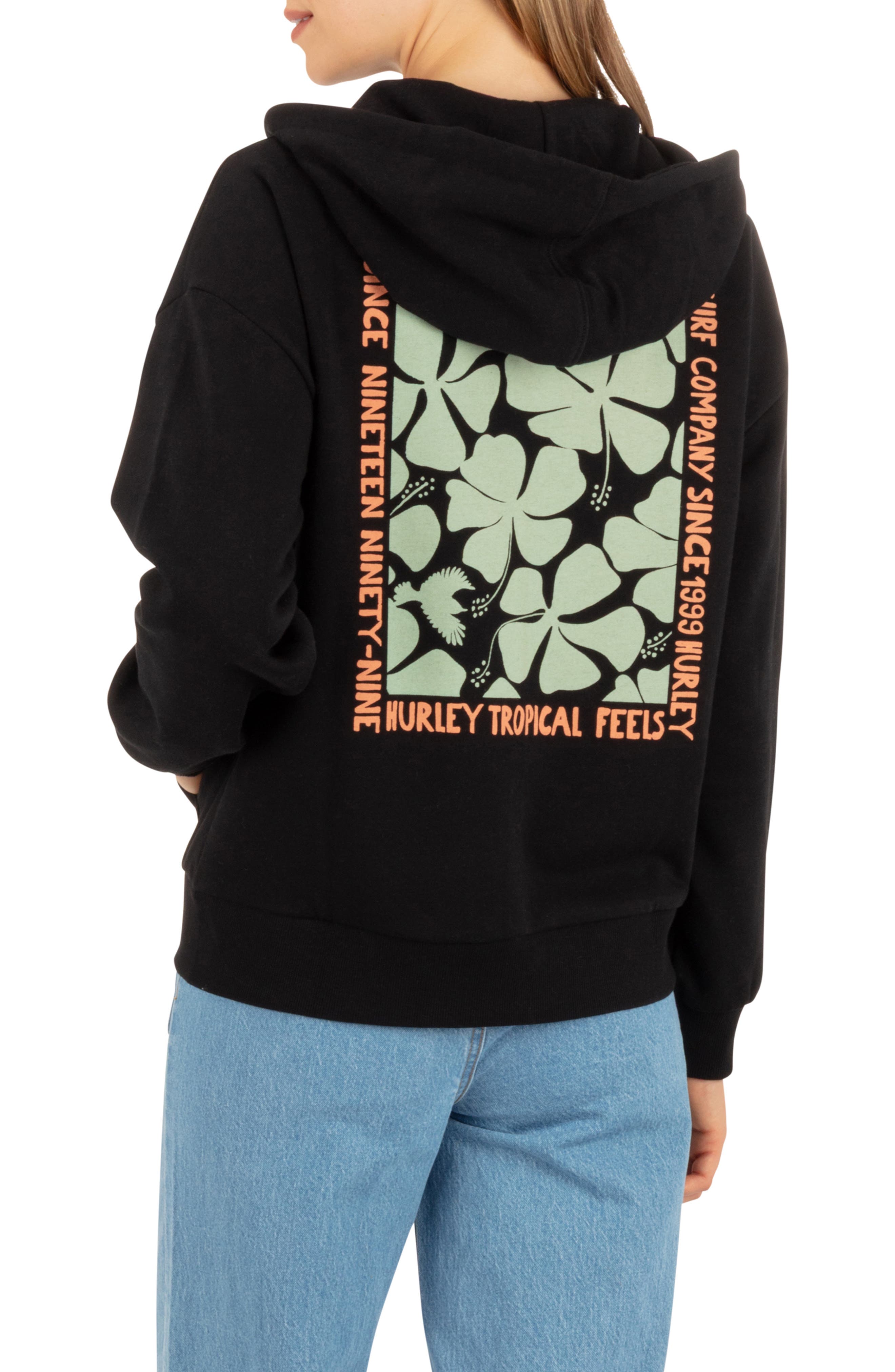 Hurley Hawaiian Kisses Full Zip Graphic Hoodie (Women) | Nordstromrack