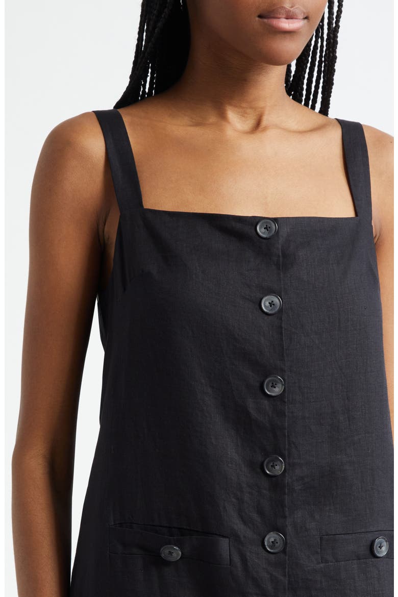 Nico Linen Dress, Alternate, color, BLACK