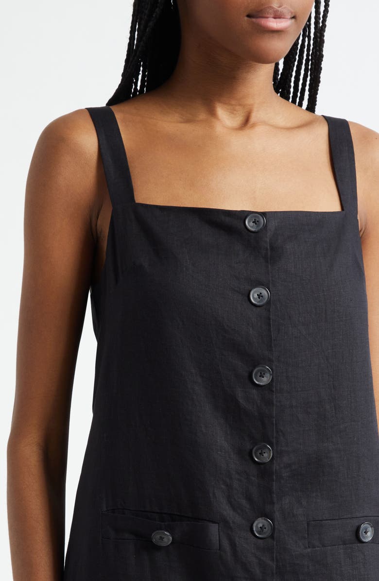 Veronica Beard Nico Linen Dress, Alternate, color, Black