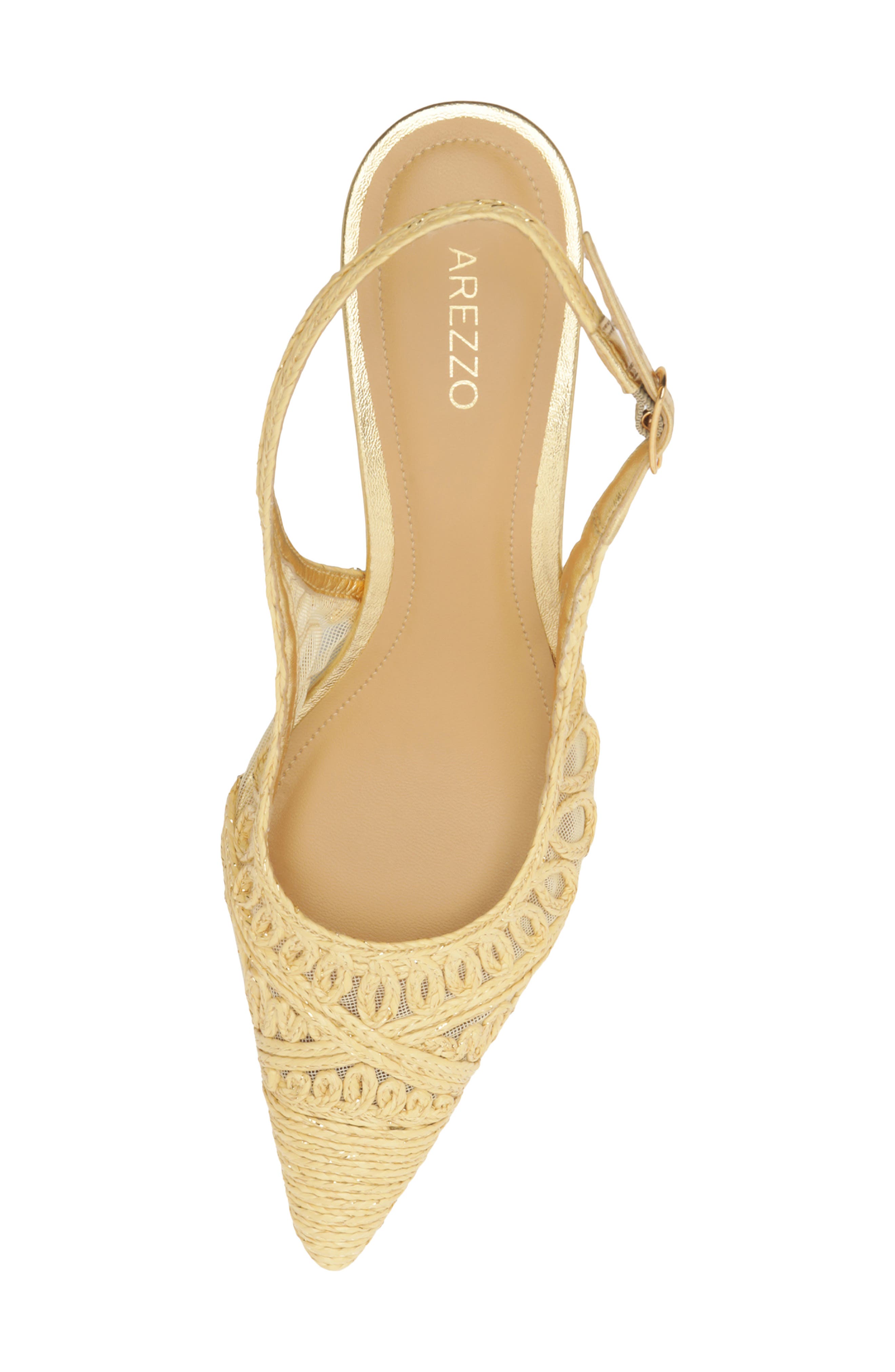 Arezzo Liz Slingback Pump, Alternate, color, Natural Gold