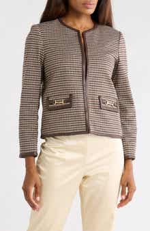 Cyna Faux Leather Trim Jacket