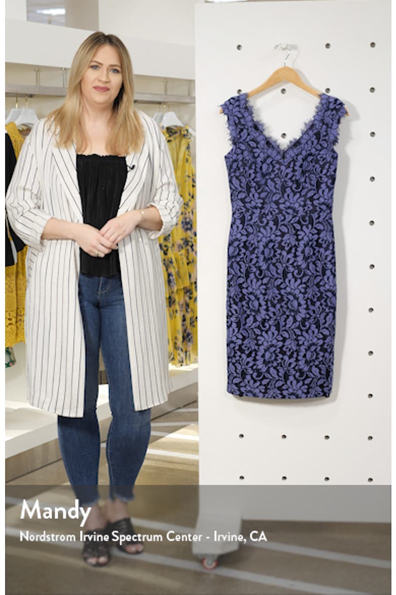 Floral Lace V-Neck Sheath Dress video