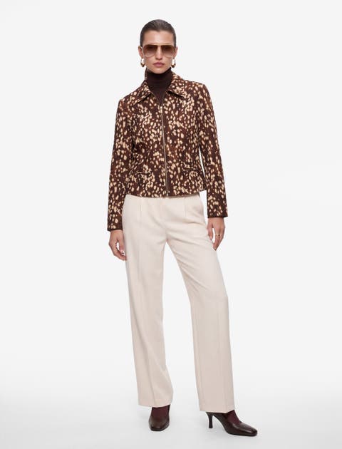 Long Sleeve Bambi Printed Gabardine Jacket