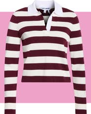 DKNY Jeans Striped Long Sleeve Polo Sweater