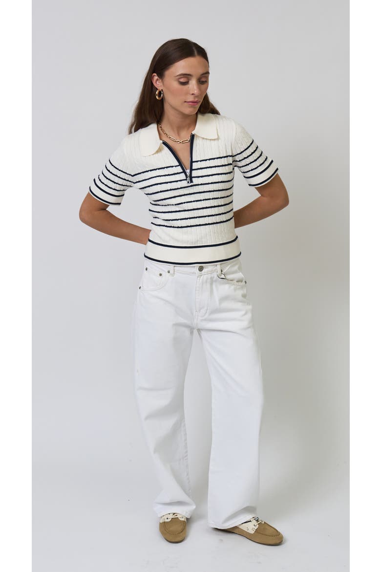 Nevada Nautical Cable Polo, Alternate, color, NAVY WHITE