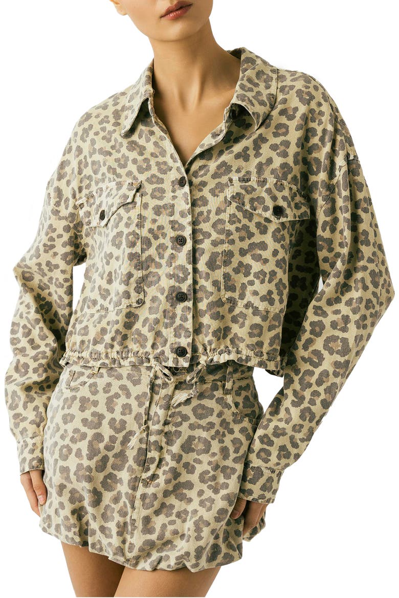 Boxy Leopard Print Button-Up Shirt, Main, color, WILD STORY