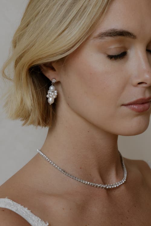 Untamed Petals Sydney Pearl Drop Earrings In White