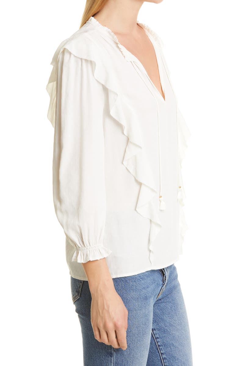 PAIGE Kaydynn Tassel Ruffle Blouse, Alternate, color, 