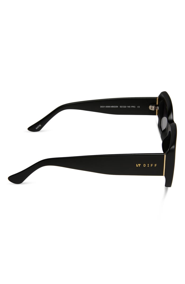 DIFF 53mm Rectangle Sunglasses, Alternate, color, Matte Black
