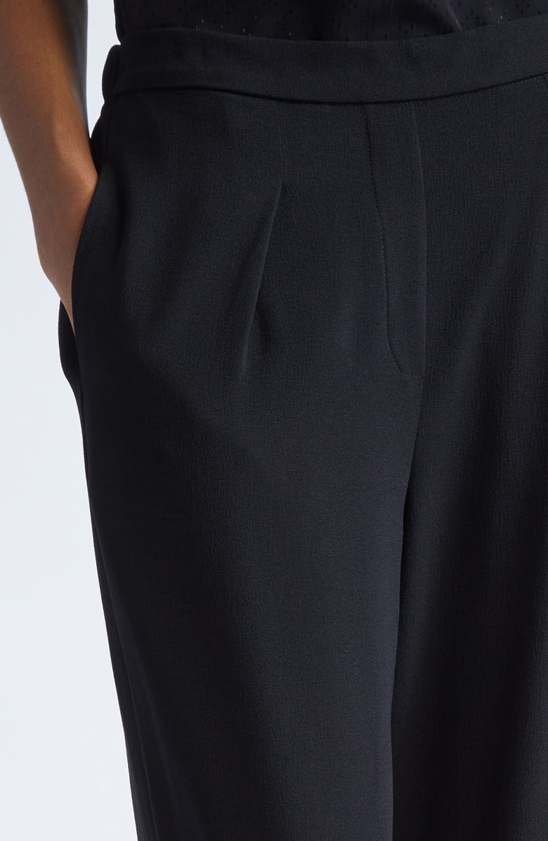 Emporio Armani Pleated Wide Leg Pants, Alternate, color, Solid Black