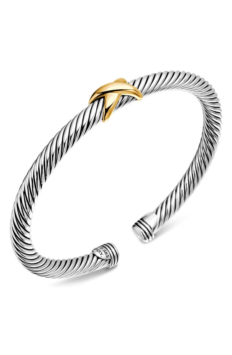 David Yurman X Classic Cable Station Bracelet in Sterling Silver with 14K Gold, 5mm, Alternate, color, Two Tone