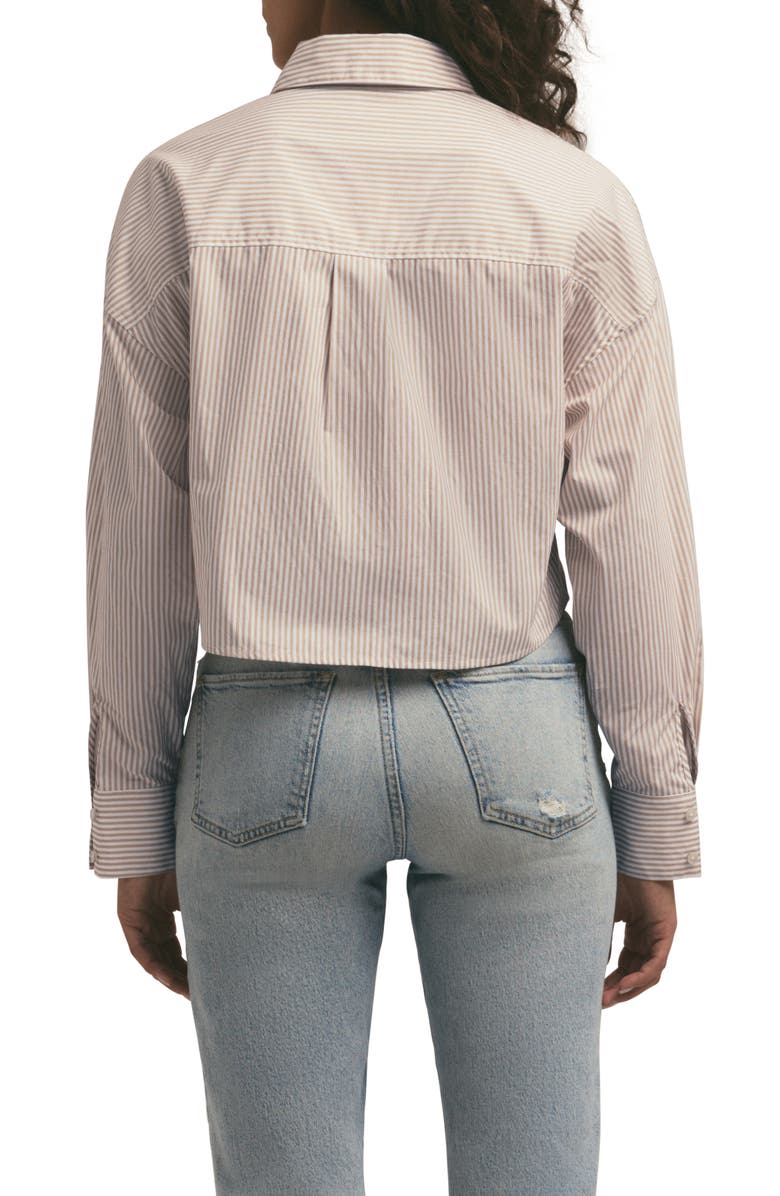 Favorite Daughter The Crop Stripe Cotton Button-Up Shirt, Alternate, color,